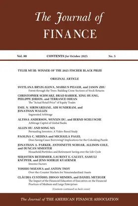  The Journal of Finance | Zeitschrift |  Sack Fachmedien