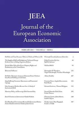 Journal of the European Economic Association | Oxford University Press | Zeitschrift | sack.de