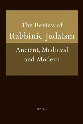  Review of Rabbinic Judaism | Zeitschrift |  Sack Fachmedien