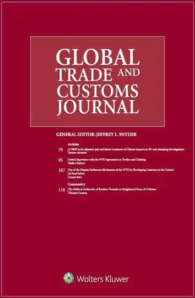  Global Trade and Customs Journal | Zeitschrift |  Sack Fachmedien