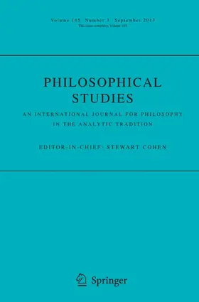 Editor-in-Chief: Stewart Cohen |  Philosophical Studies | Zeitschrift |  Sack Fachmedien