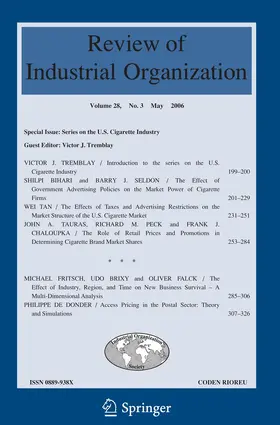 General Editor: Lawrence J. White |  Review of Industrial Organization | Zeitschrift |  Sack Fachmedien