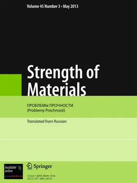 Editor-in-Chief: Valerii V. Kharchenko |  Strength of Materials | Zeitschrift |  Sack Fachmedien