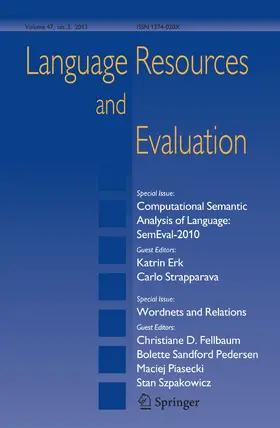 Language Resources and Evaluation | Springer | Zeitschrift | sack.de