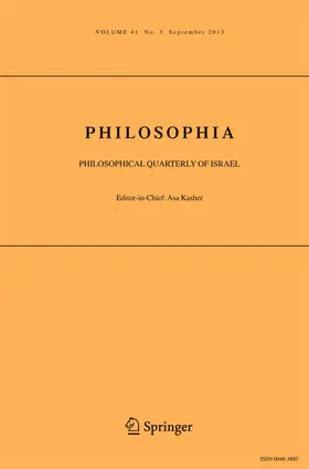 Editor-in-Chief: Asa Kasher |  Philosophia | Zeitschrift |  Sack Fachmedien