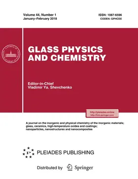 Editor: Vladimir Shevchenko |  Glass Physics and Chemistry | Zeitschrift |  Sack Fachmedien