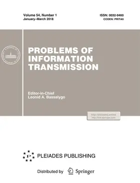 Editor-in-Chief: Leonid A. Bassalygo |  Problems of Information Transmission | Zeitschrift |  Sack Fachmedien