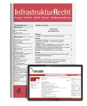 Hans-Joachim Reck, Christian Theobald |  InfrastrukturRecht (IR) | Zeitschrift |  Sack Fachmedien