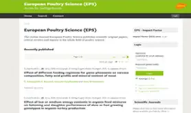  European Poultry Science | Zeitschrift |  Sack Fachmedien