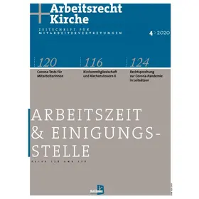  Arbeitsrecht und Kirche | Zeitschrift |  Sack Fachmedien