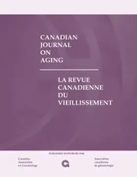  Canadian Journal on Aging / La Revue canadienne du vieillissement | Zeitschrift |  Sack Fachmedien