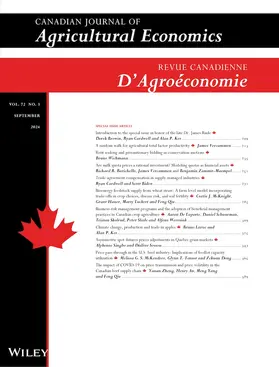  Canadian Journal of Agricultural Economics/Revue canadienne d'agroeconomie | Zeitschrift |  Sack Fachmedien