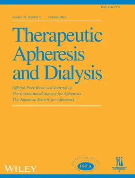  Therapeutic Apheresis and Dialysis | Zeitschrift |  Sack Fachmedien