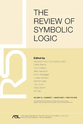 The Review of Symbolic Logic | Cambridge University Press | Zeitschrift | www2.sack.de