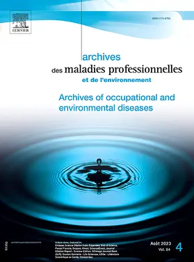  Archives des Maladies Professionnelles et de L'Environnement | Zeitschrift |  Sack Fachmedien