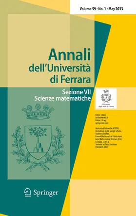 ANNALI DELL'UNIVERSITA' DI FERRARA | Zeitschrift |  Sack Fachmedien