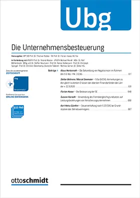 Institut der Wirtschaftsprüfer in Deutschland e.V. |  Ubg - Die Unternehmensbesteuerung | Zeitschrift |  Sack Fachmedien