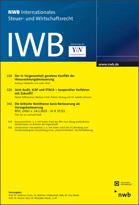 Prof. Dr. Dietmar Gosch, RA / StB Prof. Dr. Heinz-Klaus Kroppen LL.M. und Prof. Dr. Roman Seer | IWB Internationales Steuer- und Wirtschaftsrecht | Sonstiges | 977-186828800-8 | sack.de