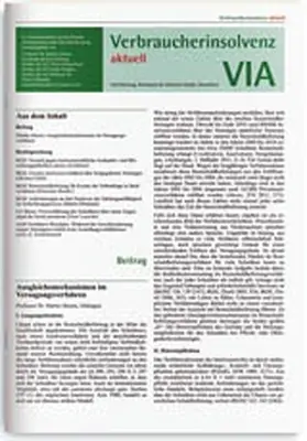 Verbraucherinsolvenz aktuell | Verlag C. H. Beck GmbH & Co. KG | Zeitschrift | sack.de