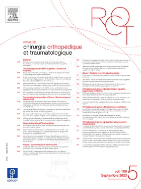  Revue de Chirurgie Orthopedique et Traumatologique | Zeitschrift |  Sack Fachmedien