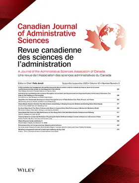  Canadian Journal of Administrative Sciences / Revue Canadienne des Sciences de l'Administration | Zeitschrift |  Sack Fachmedien