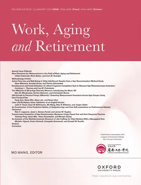 Work, Aging and Retirement | Oxford University Press | Zeitschrift | sack.de