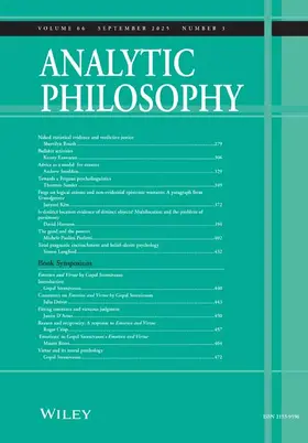 Analytic Philosophy | John Wiley & Sons | Zeitschrift | www2.sack.de