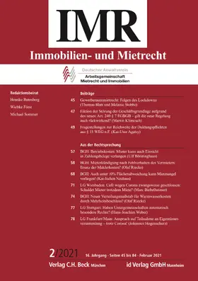  IMR Immobilien- und Mietrecht | Zeitschrift |  Sack Fachmedien