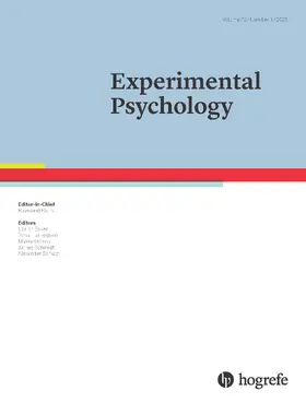  Experimental Psychology | Zeitschrift |  Sack Fachmedien