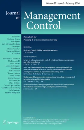  Journal of Management Control | Zeitschrift |  Sack Fachmedien