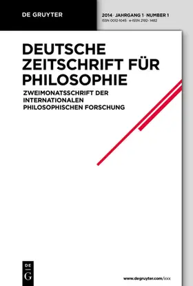  Deutsche Zeitschrift für Philosophie | Zeitschrift |  Sack Fachmedien