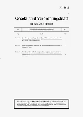 Hessischen Staatskanzlei |  Gesetz- und Verordnungsblatt für das Land Hessen | Zeitschrift |  Sack Fachmedien