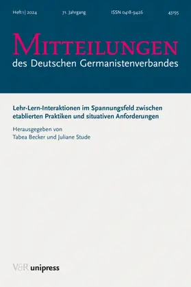  Mitteilungen des Deutschen Germanistenverbandes | Zeitschrift |  Sack Fachmedien