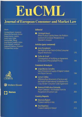  Journal of European Consumer and Market Law (EuCML) | Zeitschrift |  Sack Fachmedien