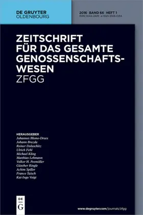 Hrsg. v. Blome-Drees, Johannes / Brazda, Johann / Doluschitz, Reiner / Kling, Michael / Lehmann, Matthias / Spiller, Achim / Taisch, Franco |  Zeitschrift für das gesamte Genossenschaftswesen | Zeitschrift |  Sack Fachmedien