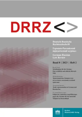 Deutsch-Russische Juristenvereinigung e.V. |  DRRZ - Deutsch-Russische Rechtszeitschrift | Zeitschrift |  Sack Fachmedien