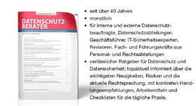 Datenschutz-Berater | Fachmedien Recht und Wirtschaft | Zeitschrift | sack.de