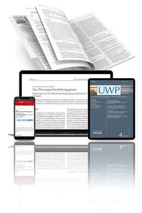  Umweltrechtliche Beiträge aus Wissenschaft und Praxis (UWP) | Zeitschrift |  Sack Fachmedien