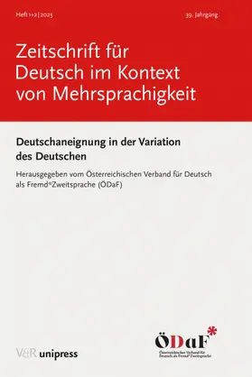 Zeitschrift für Deutsch im Kontext von Mehrsprachigkeit | V & R unipress | Zeitschrift | sack.de