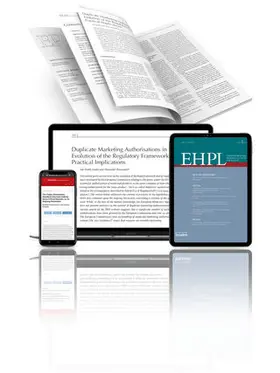  European Health & Pharmaceutical Law Review (EHPL) | Zeitschrift |  Sack Fachmedien