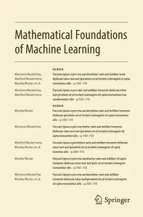  Mathematical Foundations of Machine Learning | Zeitschrift |  Sack Fachmedien