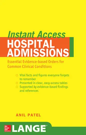 Patel |  Lange Instant Access Hospital Admissions | Buch |  Sack Fachmedien