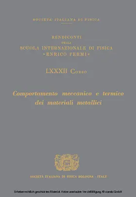 Caglioti / Ferro Milone |  Mechanical and Thermal Behaviour of Metallic Materials | eBook | Sack Fachmedien