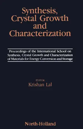 Lal |  Synthesis, Crystal Growth and Characterization | eBook | Sack Fachmedien