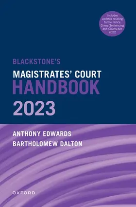 Dalton / Edwards |  Blackstone's Magistrates' Court Handbook 2023 | Buch |  Sack Fachmedien