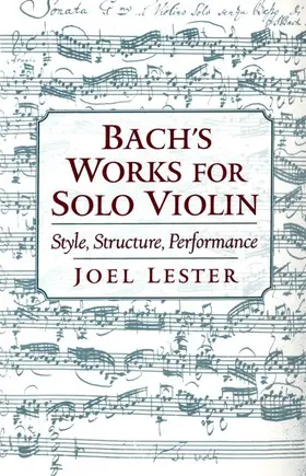 Lester |  Bach's Works for Solo Violin | Buch |  Sack Fachmedien