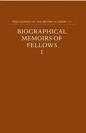 Thompson |  Proceedings of the British Academy, Volume 115 Biographical Memoirs of Fellows, I | Buch |  Sack Fachmedien