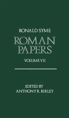 Syme / Birley |  Roman Papers Volume VII | Buch |  Sack Fachmedien