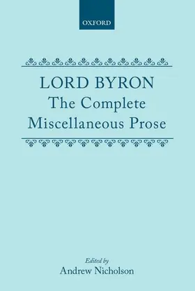 Byron / Nicholson |  Lord Byron | Buch |  Sack Fachmedien