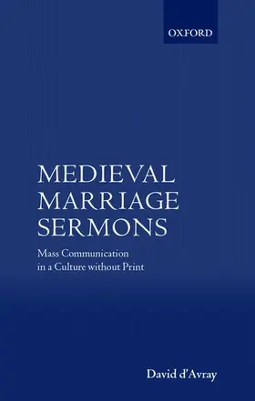 D'Avray |  Medieval Marriage Sermons | Buch |  Sack Fachmedien